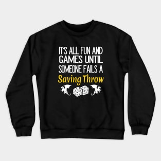 Saving Throw RPG Pen & Paper Roleplaying Crewneck Sweatshirt